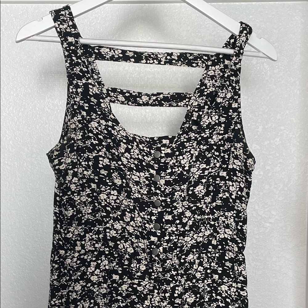 Short black and white dress from Forever 21 with front button &back strap detail